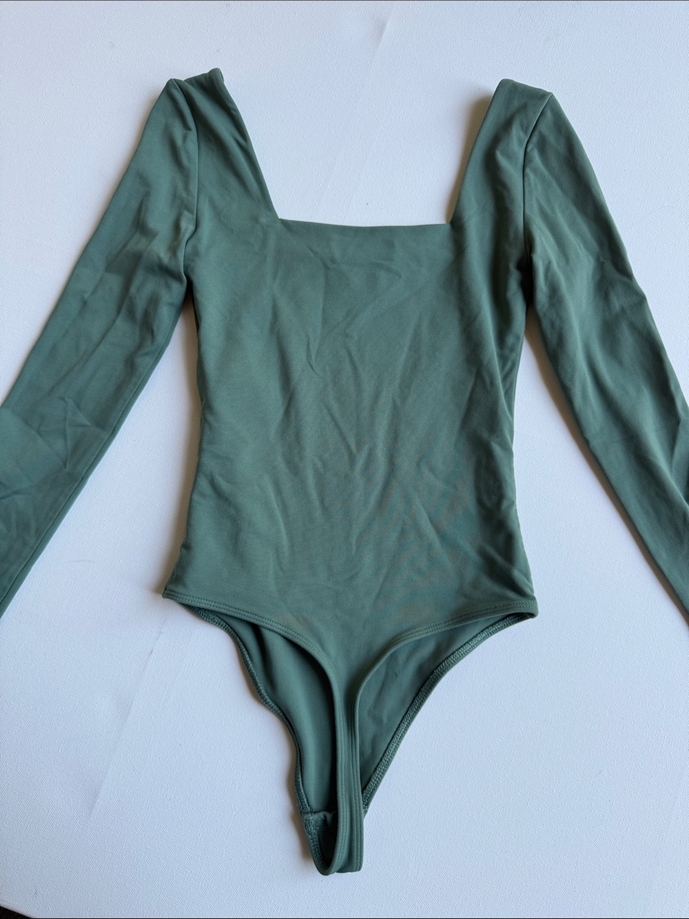 Babaton‎ Contour Sage Green Square Neck Long Sleeve Bodysuit, Size 2XS - Picture 6 of 7